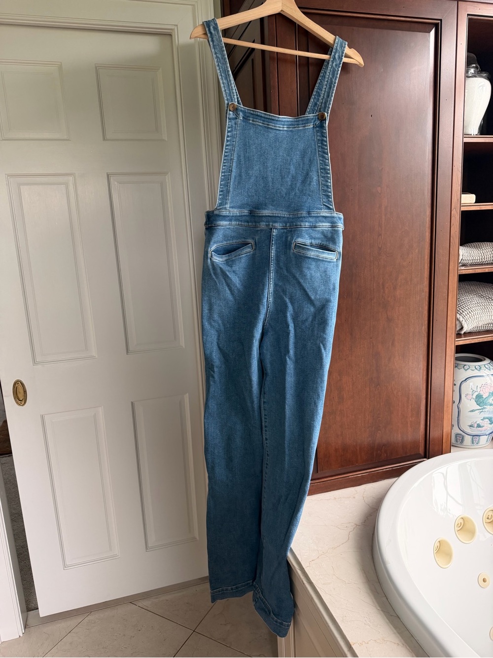 Faherty Indigo Blue Denim Overalls - Women’s Straight Jeans